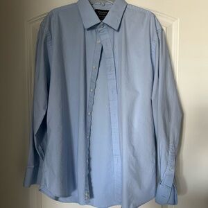 Nordstrom Trim Fit 16 32-33 Sky Blue Dress Shirt